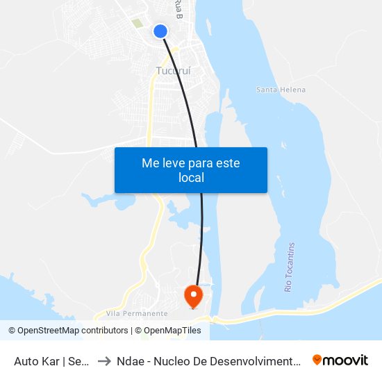 Auto Kar | Sentido Getat to Ndae - Nucleo De Desenvolvimento Amazônico Engenharia map