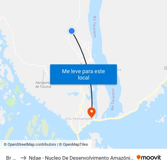 Br 422 to Ndae - Nucleo De Desenvolvimento Amazônico Engenharia map