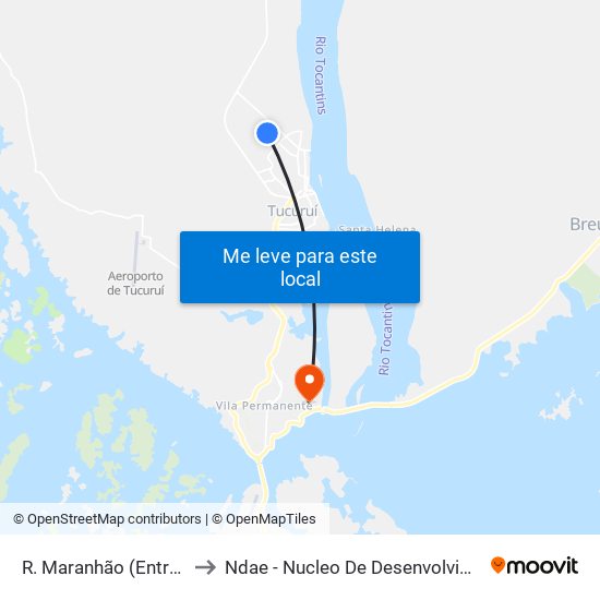 R. Maranhão (Entre Campo E Canuto) to Ndae - Nucleo De Desenvolvimento Amazônico Engenharia map
