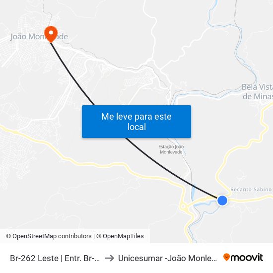 Br-262 Leste | Entr. Br-381 to Unicesumar -João Monlevade map