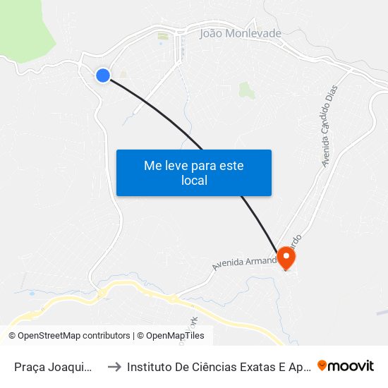 Praça Joaquim Pena Da Luz, 46 to Instituto De Ciências Exatas E Aplicadas (Icea) - Ufop Campus Jm map
