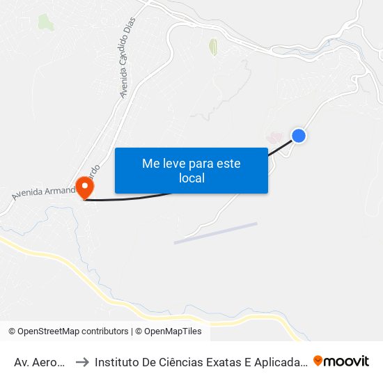 Av. Aeroporto, 28 to Instituto De Ciências Exatas E Aplicadas (Icea) - Ufop Campus Jm map