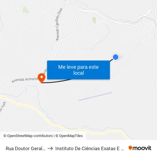 Rua Doutor Geraldo Soares De Sá, 28 to Instituto De Ciências Exatas E Aplicadas (Icea) - Ufop Campus Jm map