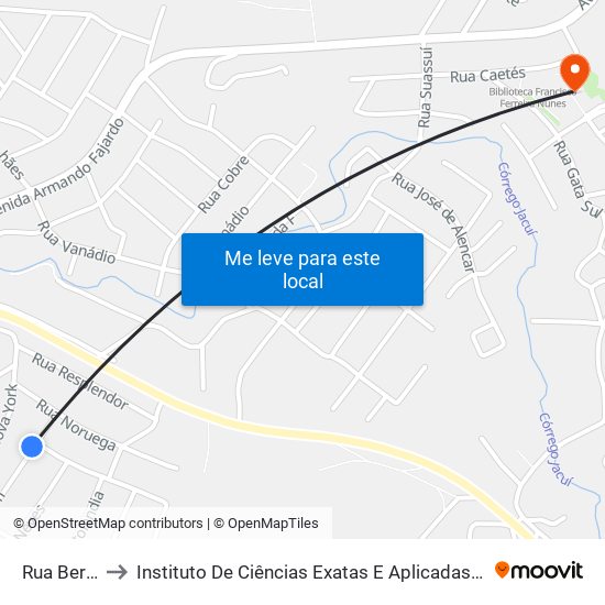 Rua Berlim, 90 to Instituto De Ciências Exatas E Aplicadas (Icea) - Ufop Campus Jm map