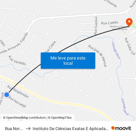 Rua Noruega, 44 to Instituto De Ciências Exatas E Aplicadas (Icea) - Ufop Campus Jm map