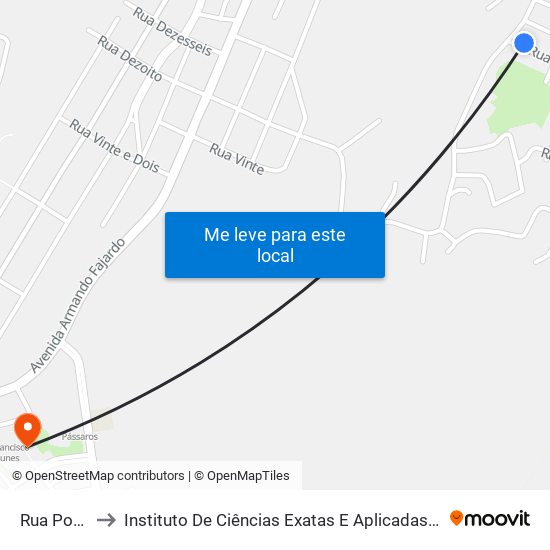 Rua Pontal, 55 to Instituto De Ciências Exatas E Aplicadas (Icea) - Ufop Campus Jm map