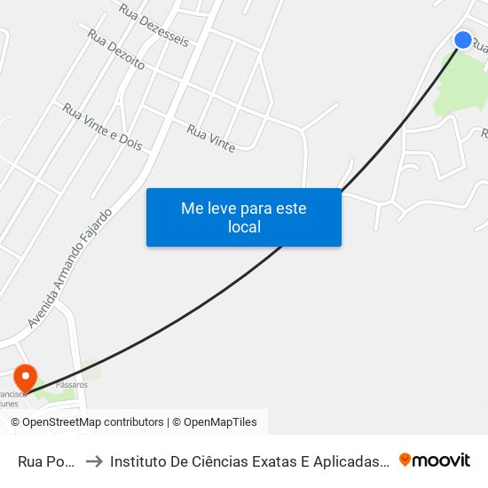 Rua Pontal, 52 to Instituto De Ciências Exatas E Aplicadas (Icea) - Ufop Campus Jm map