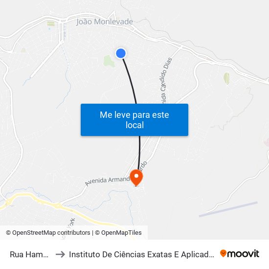 Rua Hamacek, 469 to Instituto De Ciências Exatas E Aplicadas (Icea) - Ufop Campus Jm map