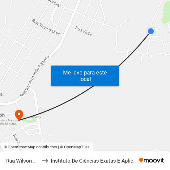 Rua Wilson De Souza, 167 to Instituto De Ciências Exatas E Aplicadas (Icea) - Ufop Campus Jm map