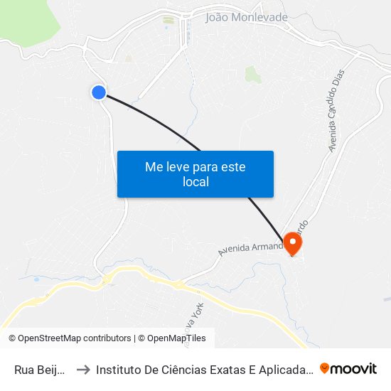 Rua Beija-Flor, 20 to Instituto De Ciências Exatas E Aplicadas (Icea) - Ufop Campus Jm map