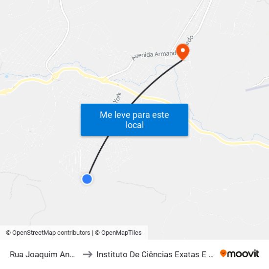 Rua Joaquim Anacleto Dos Santos, 31 to Instituto De Ciências Exatas E Aplicadas (Icea) - Ufop Campus Jm map