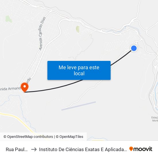 Rua Paulo Silva, 2 to Instituto De Ciências Exatas E Aplicadas (Icea) - Ufop Campus Jm map