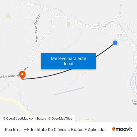 Rua Imbé, 138 to Instituto De Ciências Exatas E Aplicadas (Icea) - Ufop Campus Jm map