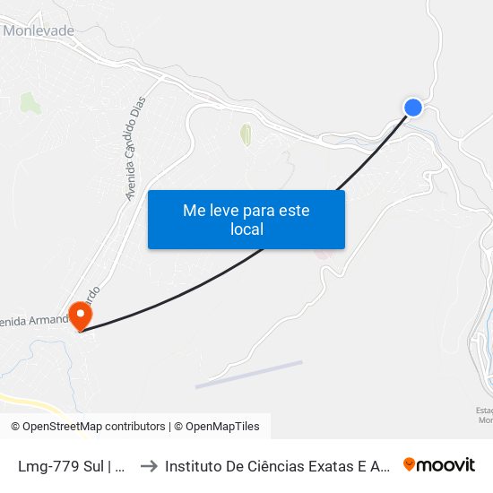 Lmg-779 Sul | Acesso À Pedreira to Instituto De Ciências Exatas E Aplicadas (Icea) - Ufop Campus Jm map