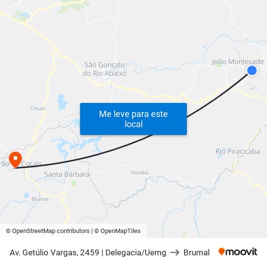 Av. Getúlio Vargas, 2459 | Delegacia/Uemg to Brumal map