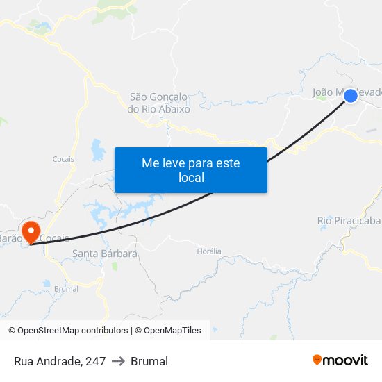 Rua Andrade, 247 to Brumal map