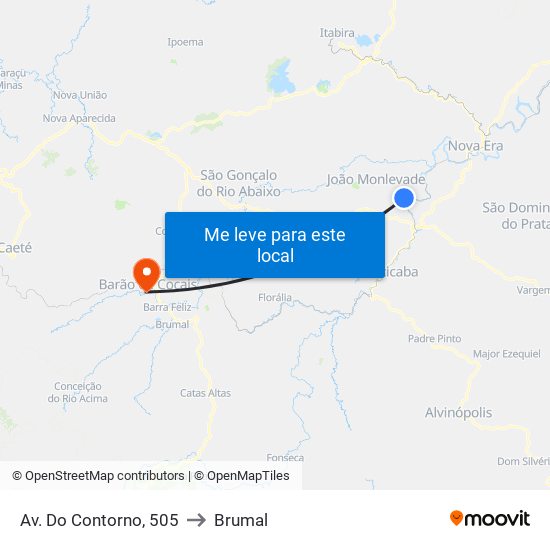 Av. Do Contorno, 505 to Brumal map