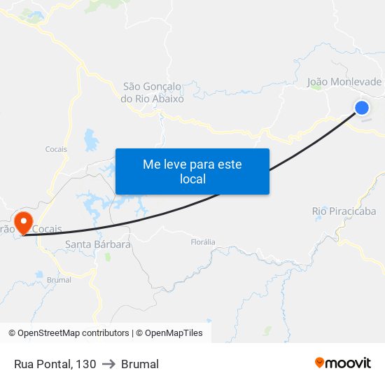 Rua Pontal, 130 to Brumal map