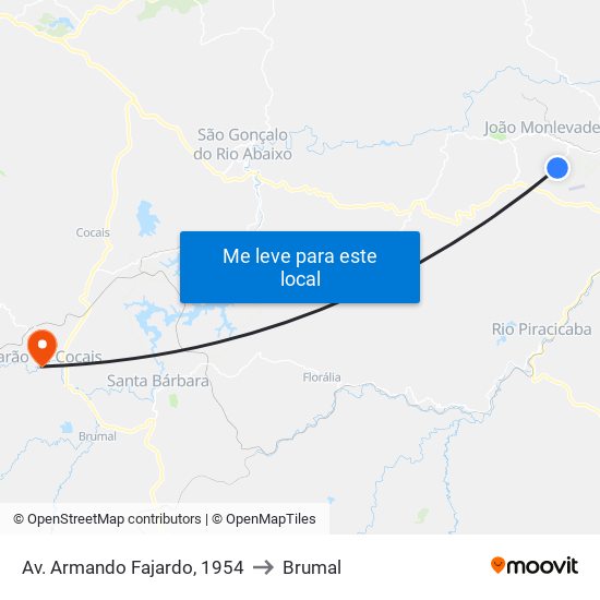 Av. Armando Fajardo, 1954 to Brumal map