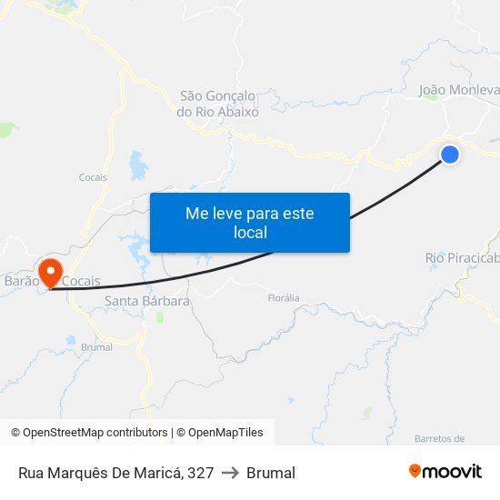 Rua Marquês De Maricá, 327 to Brumal map