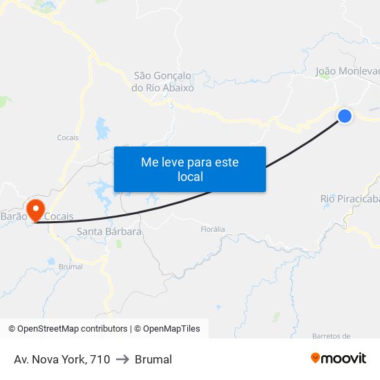 Av. Nova York, 710 to Brumal map