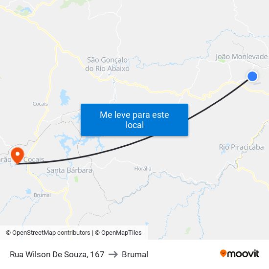 Rua Wilson De Souza, 167 to Brumal map