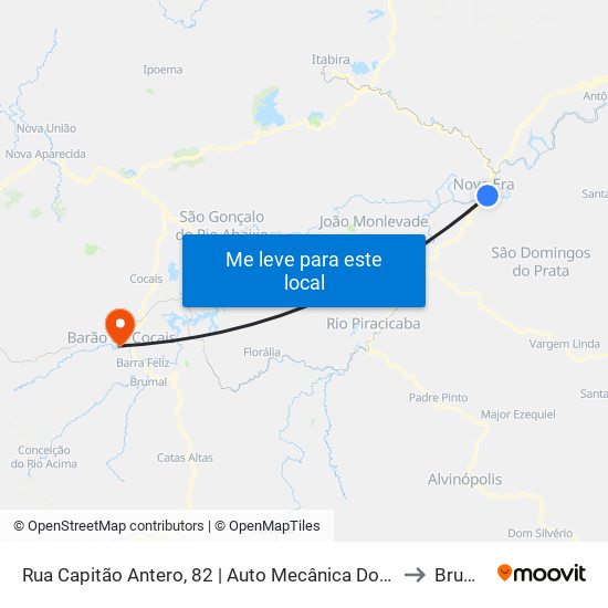 Rua Capitão Antero, 82 | Auto Mecânica Do Mário to Brumal map