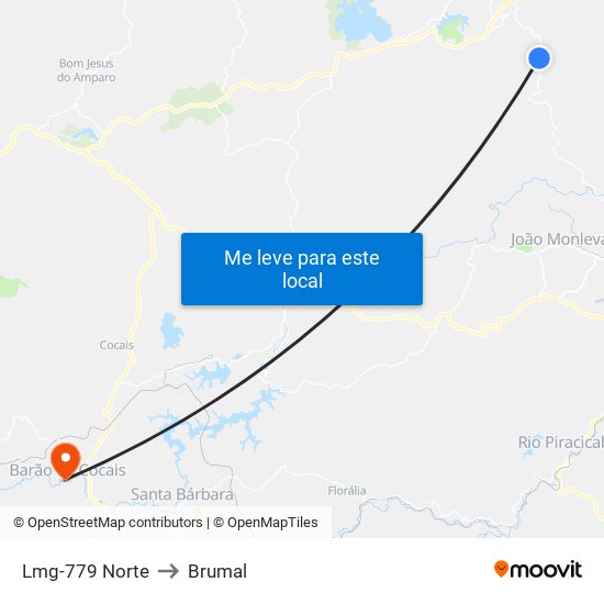 Lmg-779 Norte to Brumal map