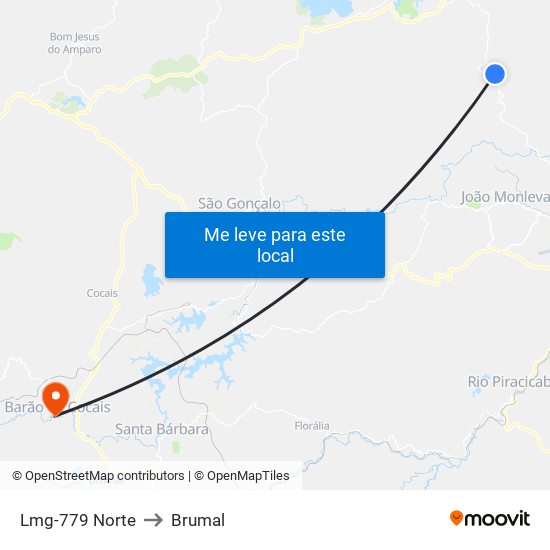 Lmg-779 Norte to Brumal map