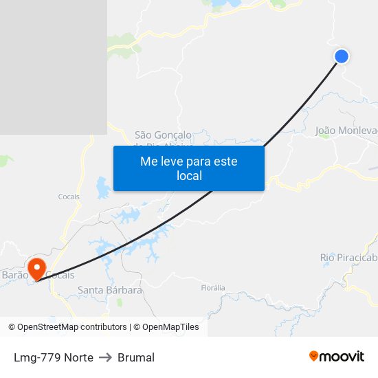Lmg-779 Norte to Brumal map