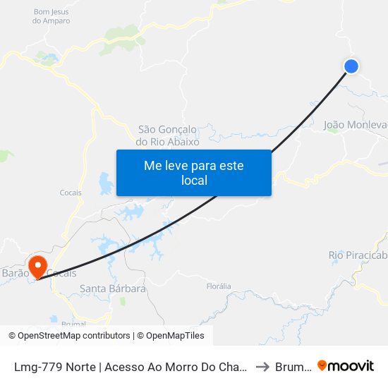 Lmg-779 Norte | Acesso Ao Morro Do Chapéu to Brumal map