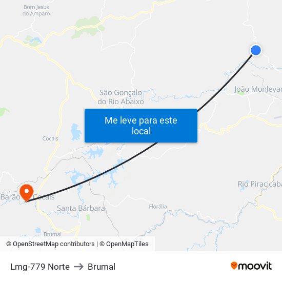 Lmg-779 Norte to Brumal map