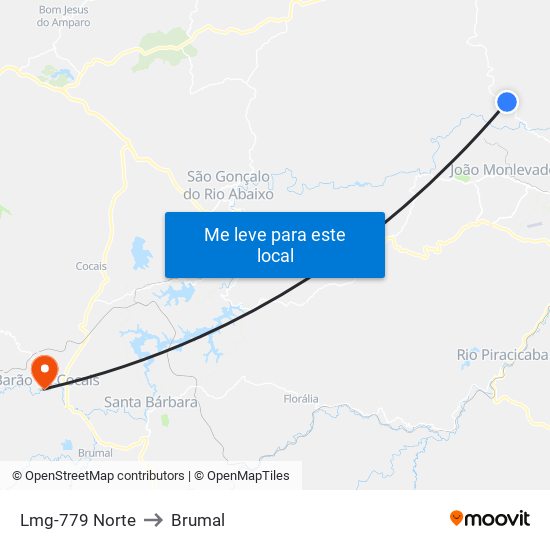 Lmg-779 Norte to Brumal map