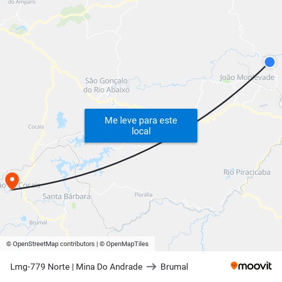 Lmg-779 Norte | Mina Do Andrade to Brumal map