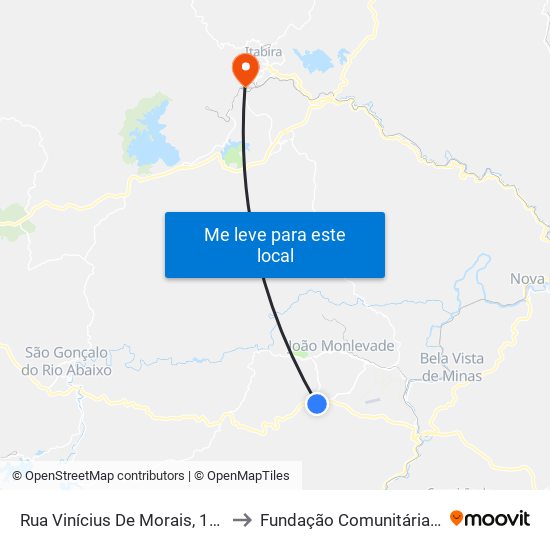 Rua Vinícius De Morais, 183 | Congregação Cristã No Brasil to Fundação Comunitária De Ensino Superior De Itabira map