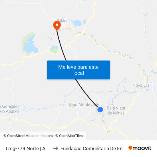 Lmg-779 Norte | Acesso À Pedreira to Fundação Comunitária De Ensino Superior De Itabira map