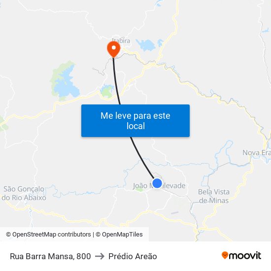 Rua Barra Mansa, 800 to Prédio Areão map