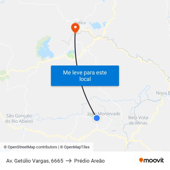 Av. Getúlio Vargas, 6665 to Prédio Areão map