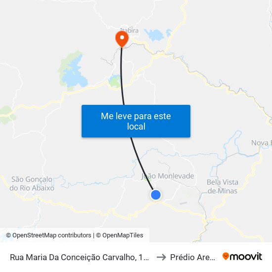 Rua Maria Da Conceição Carvalho, 134 to Prédio Areão map