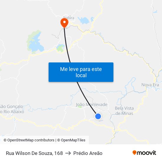 Rua Wilson De Souza, 168 to Prédio Areão map