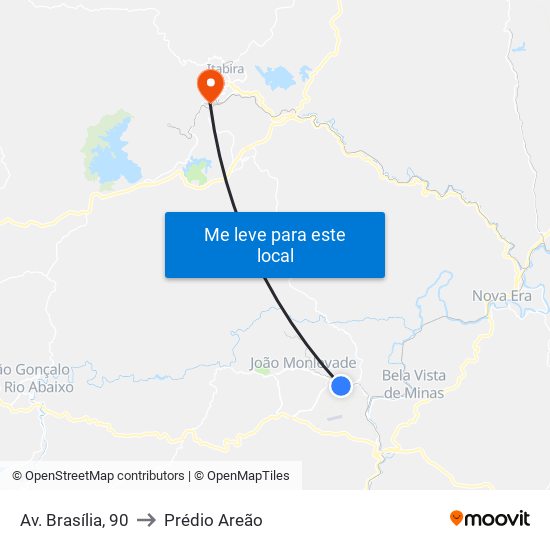 Av. Brasília, 90 to Prédio Areão map