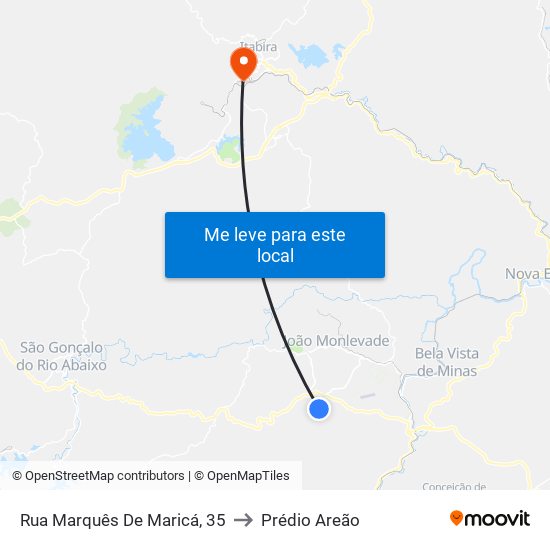 Rua Marquês De Maricá, 35 to Prédio Areão map