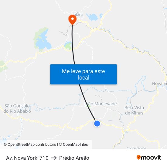 Av. Nova York, 710 to Prédio Areão map