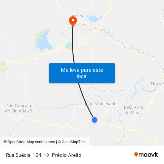 Rua Suécia, 104 to Prédio Areão map