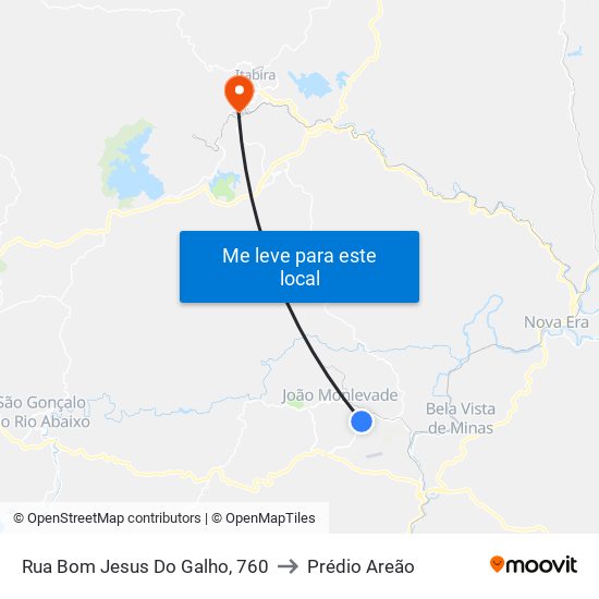 Rua Bom Jesus Do Galho, 760 to Prédio Areão map