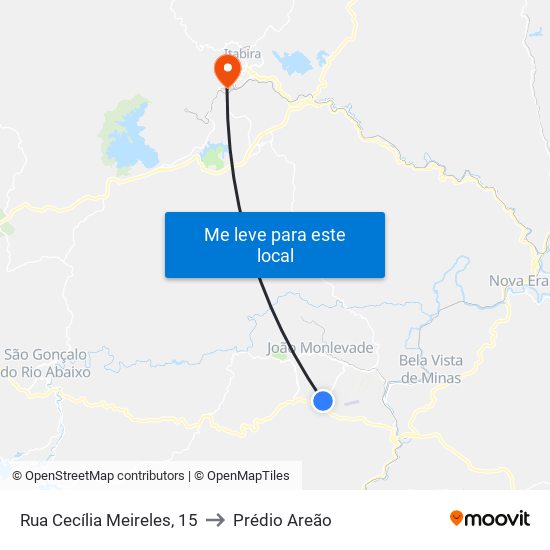 Rua Cecília Meireles, 15 to Prédio Areão map