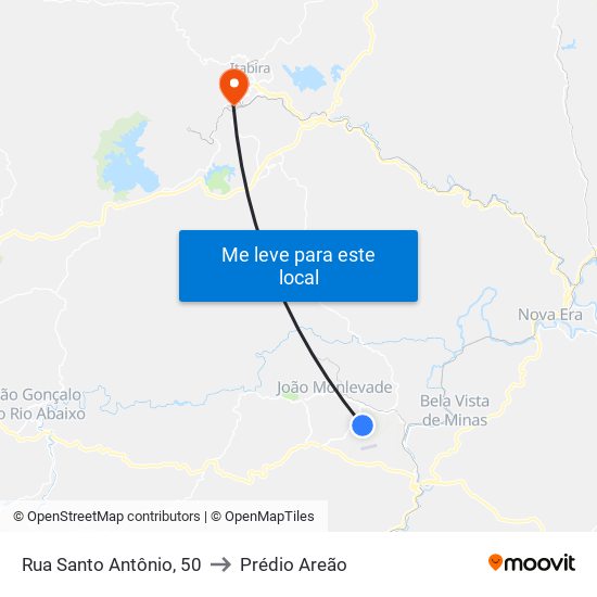 Rua Santo Antônio, 50 to Prédio Areão map