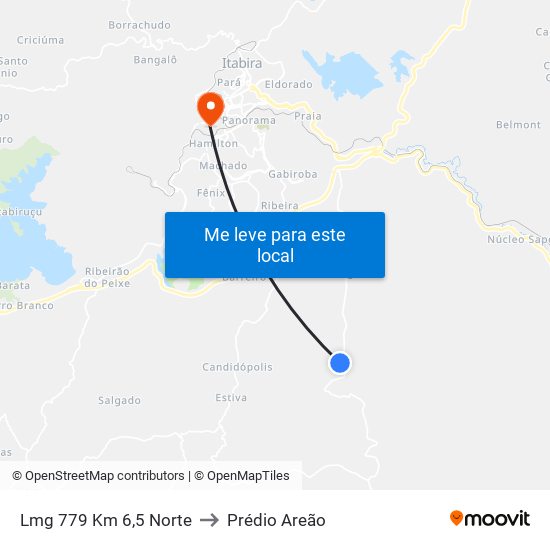 Lmg 779 Km 6,5 Norte to Prédio Areão map