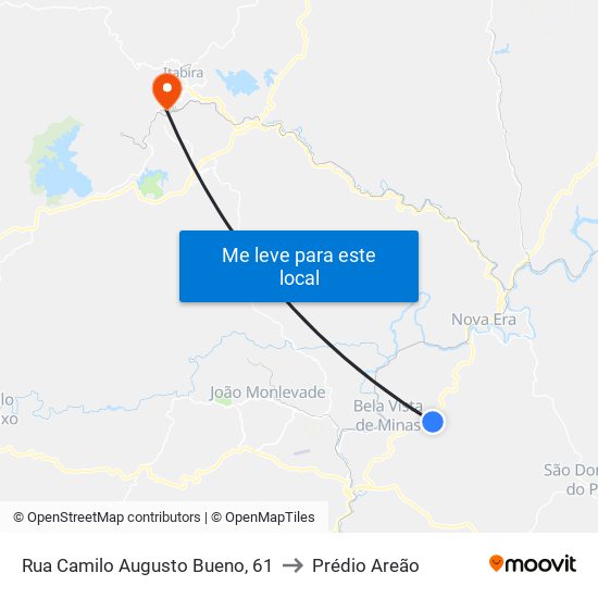 Rua Camilo Augusto Bueno, 61 to Prédio Areão map