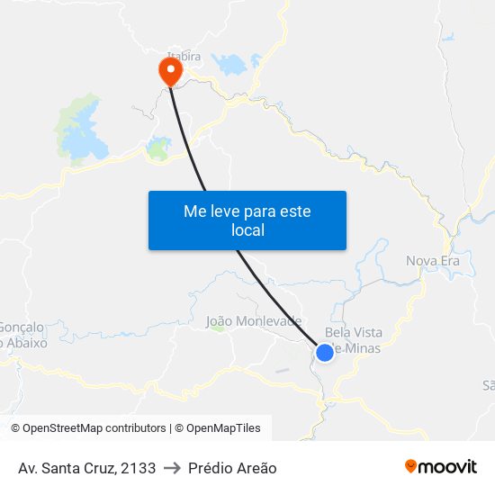 Av. Santa Cruz, 2133 to Prédio Areão map